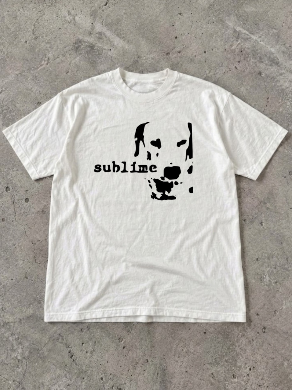 Graphic Sublime Dog White Cotton T-Shirt